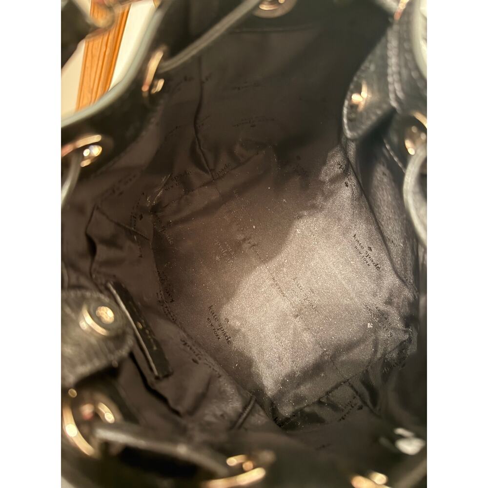 Kate Spade New York Emma Small Bucket Bag. Black Pebbled Leather. NWOT - Picture 5 of 10